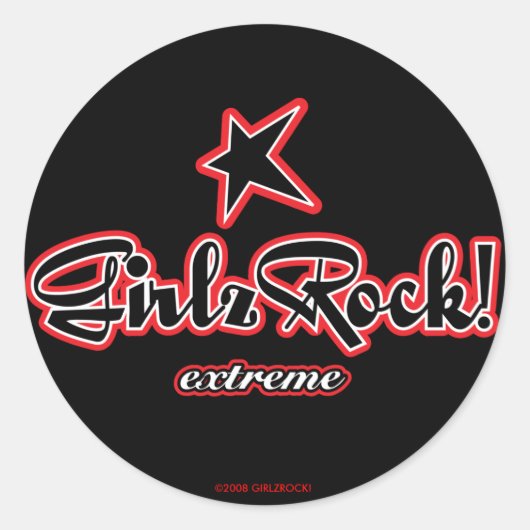 GirlzRock! Extreme Logo Ronde Sticker (Voorkant)