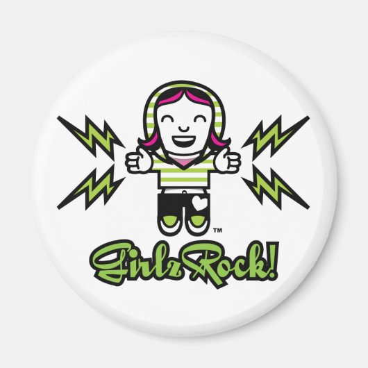 GirlzRock ! Magnet de puissance pour fille (Devant)