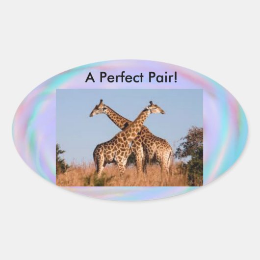 Girraffes (2) perfecte paar sticker (Voorkant)