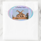 Girraffes (2) perfecte paar sticker (Tas)