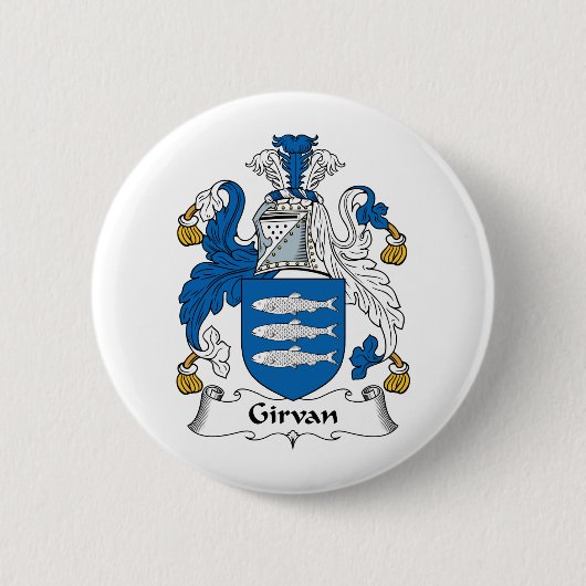 Girvan Family Crest Ronde Button 5,7 Cm (Voorkant)