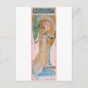 Gismonda, Sarah Bernhardt, Mucha Briefkaart