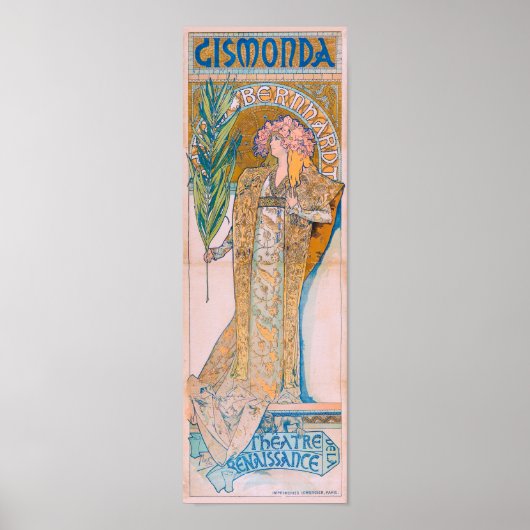 Gismonda, Sarah Bernhardt, Mucha Poster (Voorkant)