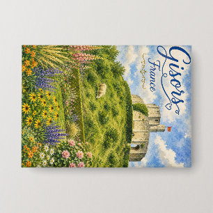 Gisors Frankrijk Kasteel Normandië aquarel Button