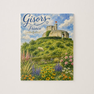 Gisors Frankrijk Kasteel Normandië aquarel Legpuzzel