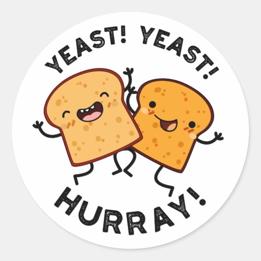 Gist Hoera Grappige Broodpuns Ronde Sticker (Voorkant)