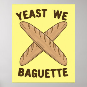 Gist We Baguette, grappig Frans brood Poster