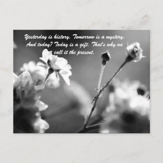 Gisteren is dat de geschiedenis. Morgen is een mys Briefkaart