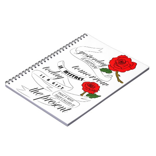 gisteren is de geschiedenis morgen mystrey vandaag notitieboek (Linkerzijde)