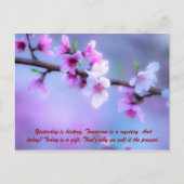 Gisteren is geschiedenis. Morgen is een mysterie.  Briefkaart (Voorkant)