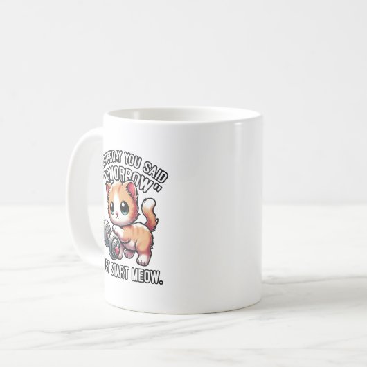 Gisteren zei je morgen, begin nu, Schattige Koffiemok (Voorkant links)