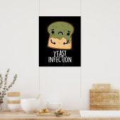 Gistinfectie Grappig Broodpuntje Donker BG Poster (Keuken)