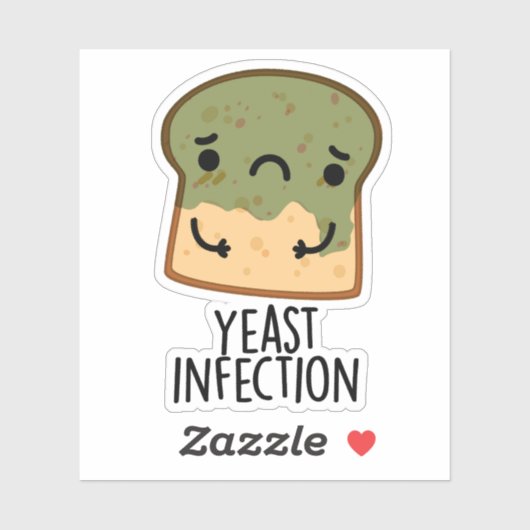 Gistinfectie Grappig Broodpuntje Sticker (Vel)