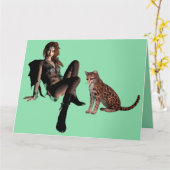 GISTISCHE MEISJES EN KAARTEN VOOR KATTEN VAN DAGEN (Gele Bloem)