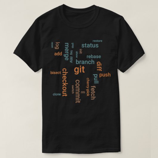 Git commando's javascript engineers t-shirt (Design voorkant)
