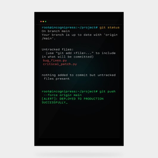 Git Push Force Main - Terminal de développeur (Recto)