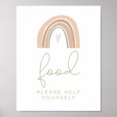 GITA Pastel Rainbow Food Table Sign. Poster (Voorkant)