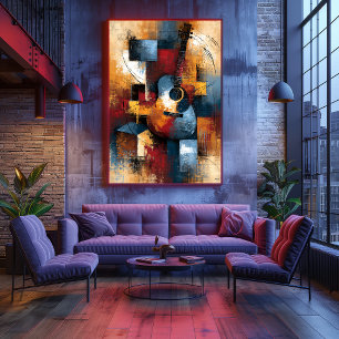 Gitaa Resonance Japanse Abstracte Gitaar Wandkunst Poster