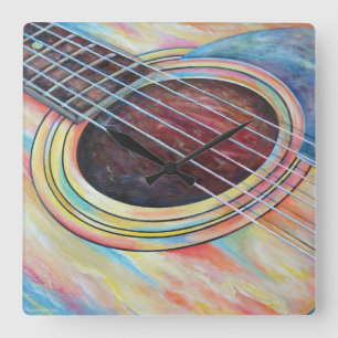 gitaar 2 vierkante klok
