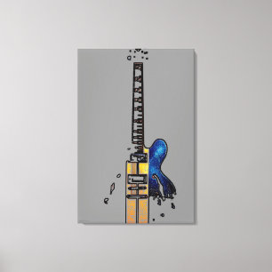 Gitaar 4 24x36 (60x90cm) waccna canvas afdruk