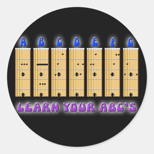 Gitaar ABC's Sticker (Voorkant)