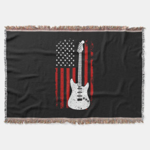 Gitaar Amerikaanse VS Vlag Muziekspeler Elektrisch Deken