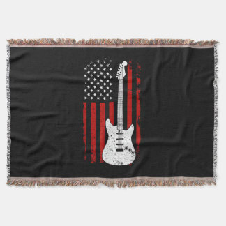Gitaar Amerikaanse VS Vlag Muziekspeler Elektrisch Deken