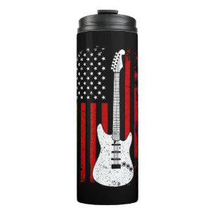 Gitaar Amerikaanse VS Vlag Muziekspeler Elektrisch Thermosbeker