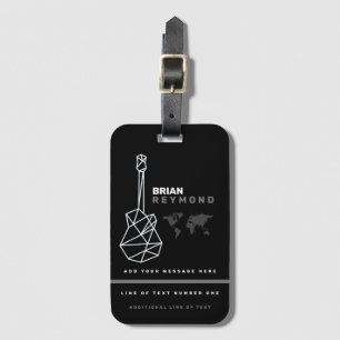 Gitaar bagagelabel muzikant Reizen zwart