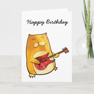Gitaar Beer Verjaardag Kaart