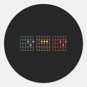 Gitaar Beste Pap Ooit Papa Chord Music Vaders Day Ronde Sticker