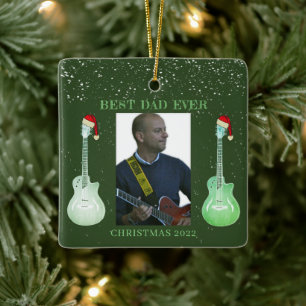 Gitaar Beste Papa Ooit Kerstmis 2022  Keramisch Ornament