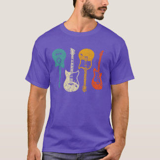 Gitaar cadeau voor gitarist retro stijl vintage ca t-shirt