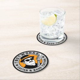 Gitaar- en baslessen - Fret Works Ronde Kartonnen Onderzetter