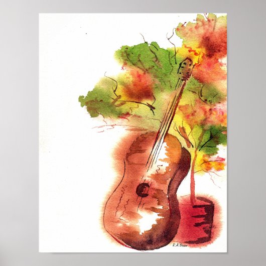 gitaar en boom poster (Voorkant)