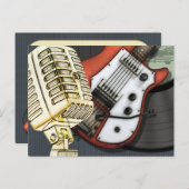  gitaar en Briefkaart voor microfoon (Voorkant / Achterkant)