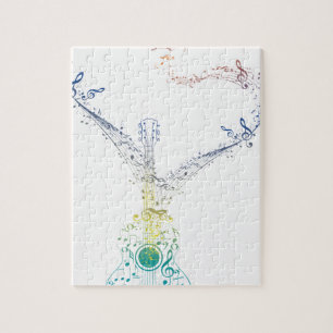 gitaar en Muzieknoten 8 Legpuzzel