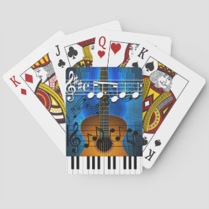 Gitaar- en toetsenbordmuziek pokerkaarten