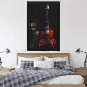 Gitaar en versterker grote canvas muur kunst afdruk (Insitu (Slaapkamer))