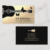 gitaar en vlinders silhouettes visitekaartje (Voorkant / Achterkant)
