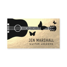 gitaar en vlinders silhouettes