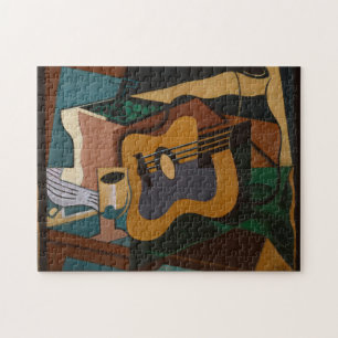 Gitaar En Wijn Abstract Schilderij Legpuzzel