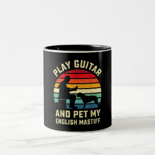 Gitaar Engels Ma Lover gitarist Pet Dog Eigenaar Tweekleurige Koffiemok