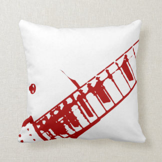 gitaar hals stempel wit en rood instrument kussen