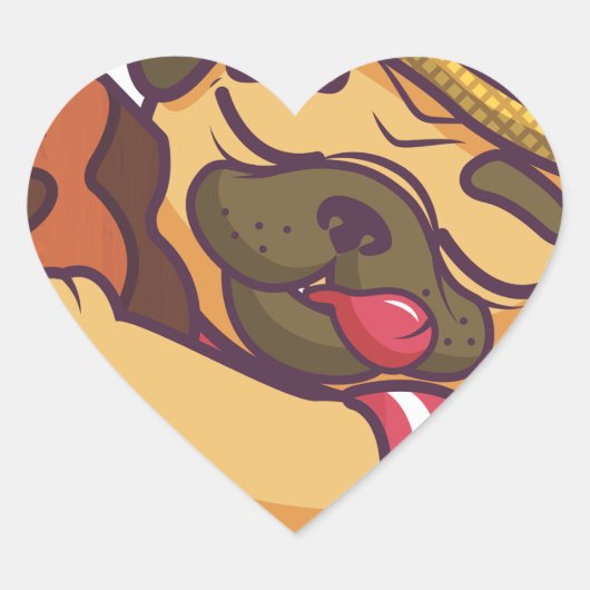 gitaar hart sticker (Voorkant)