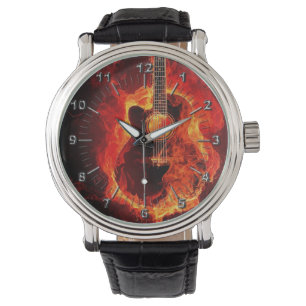 gitaar in brand horloge