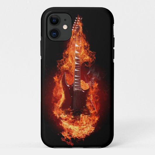 gitaar in Flames 2 iPhone 5 Hoesje (Achterkant)