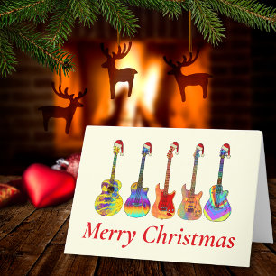 Gitaar Kerst Grappige Psychedelische Feestelijke M Feestdagen Kaart