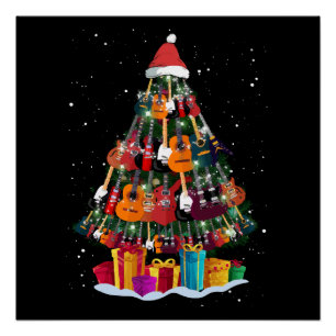 Gitaar Kerstboom Grappig Perfect Poster