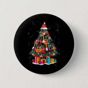 Gitaar Kerstboom Grappig Ronde Button 5,7 Cm